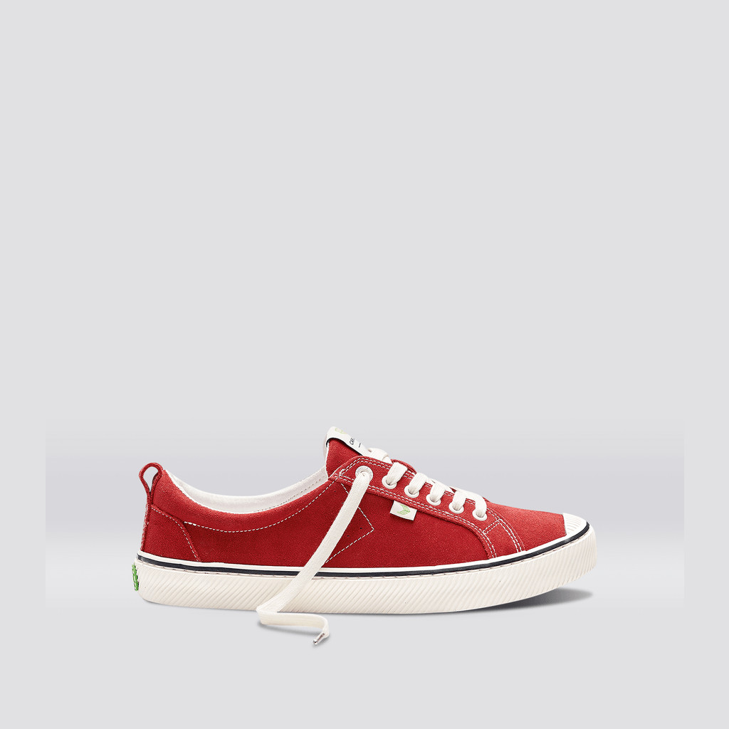 OCA LOW Cariuma Low Top Suede Męskie Paski Czerwone | 105HKZCGR