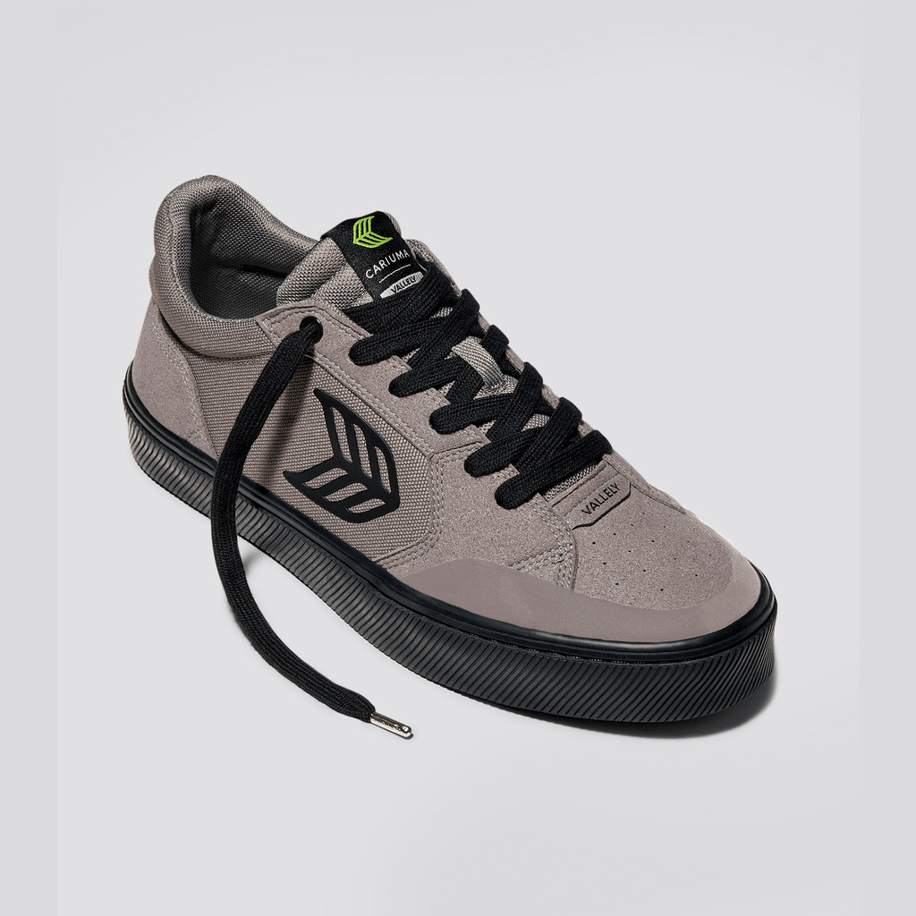 The Vallely Cariuma Low Top Suede Męskie Szare Czarne | 490GJHNAL
